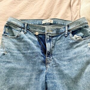 Abercrombie & Fitch Light Wash Super Skinny Ankle High Rise- Faded Blue